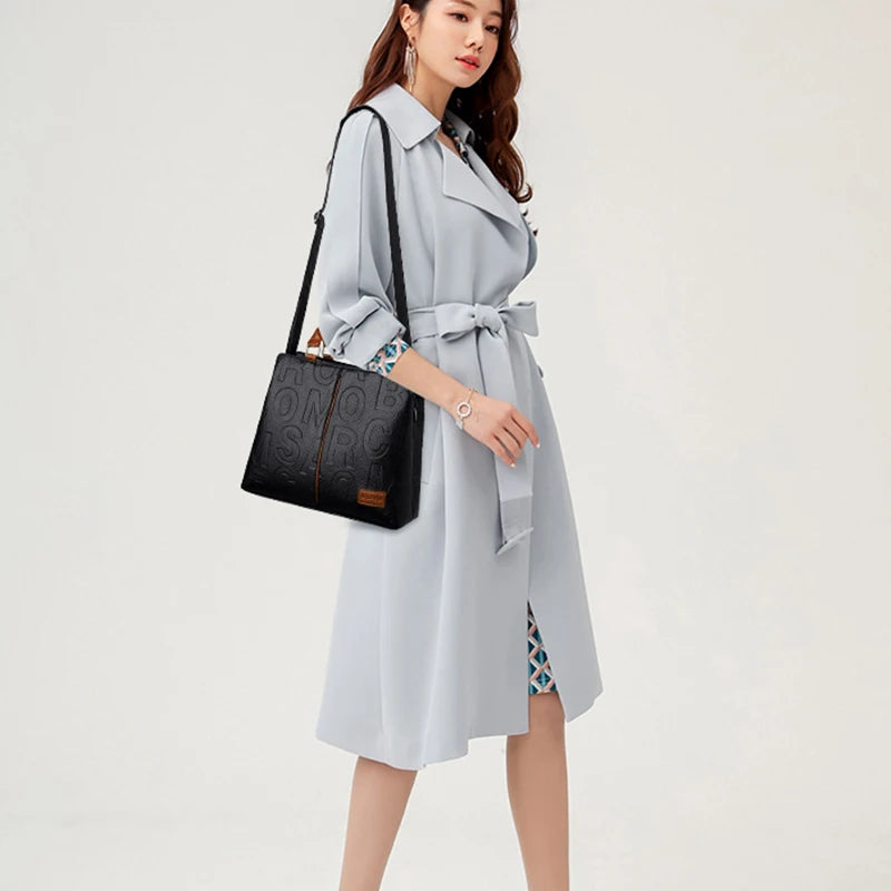 Sac bandoulière femme grande capacité en simili cuir