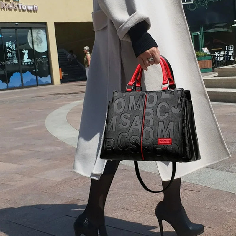 Sac bandoulière femme grande capacité en simili cuir