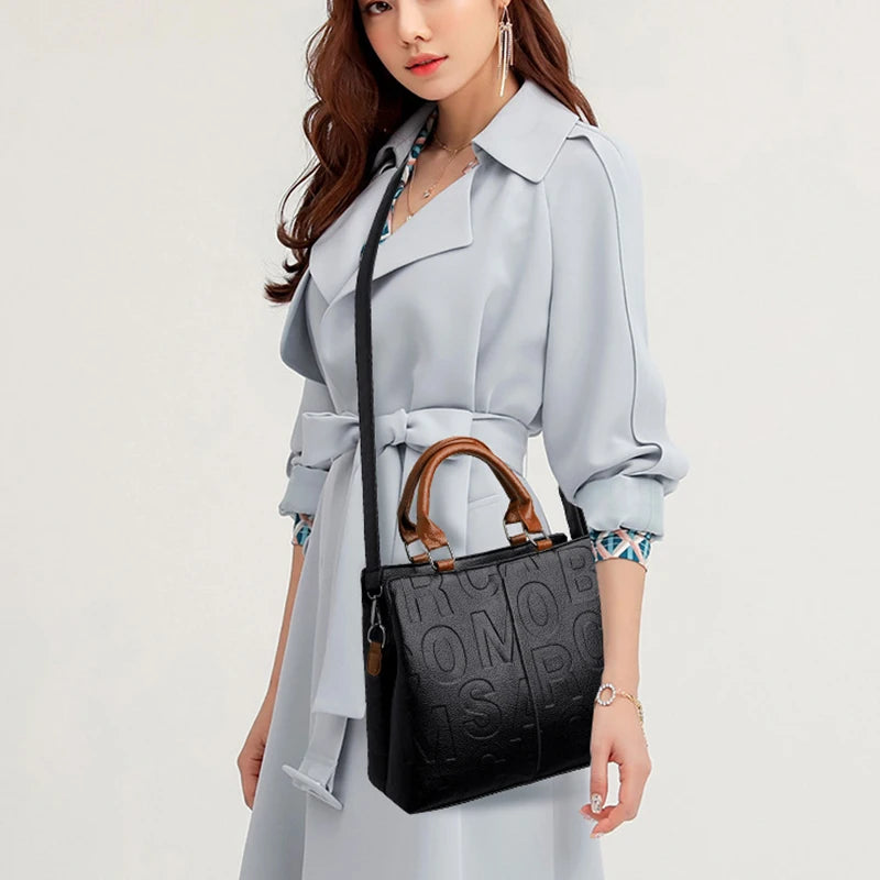 Sac bandoulière femme grande capacité en simili cuir