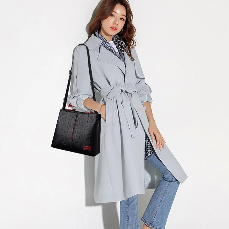 Sac bandoulière femme grande capacité en simili cuir