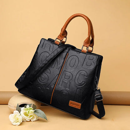 Sac bandoulière femme grande capacité en simili cuir