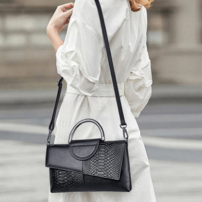 Sac à main femme chic en simili cuir – motif crocodile élégant