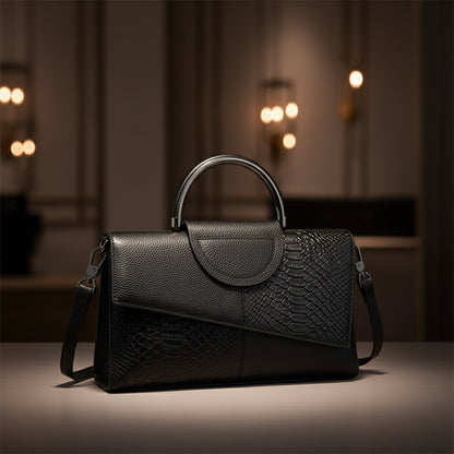 Sac à main femme chic en simili cuir – motif crocodile élégant