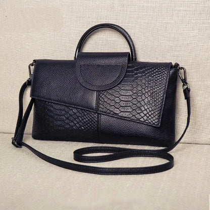 Sac à main femme chic en simili cuir – motif crocodile élégant
