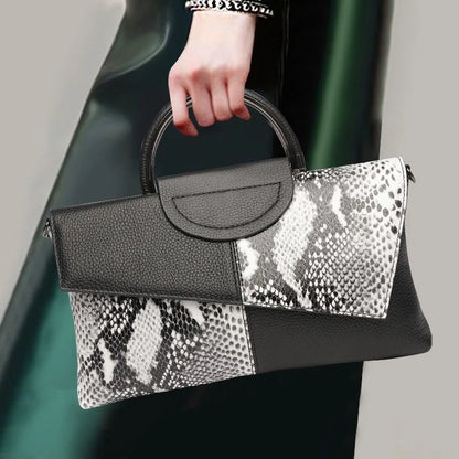 Sac à main femme chic en simili cuir – motif crocodile élégant