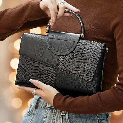 Sac à main femme chic en simili cuir – motif crocodile élégant