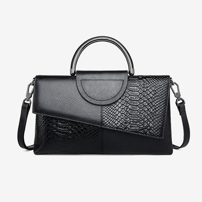 Sac à main femme chic en simili cuir – motif crocodile élégant