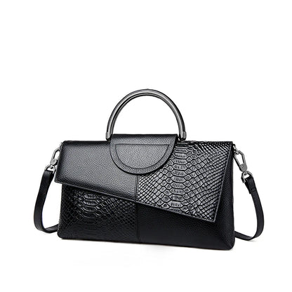 Sac à main femme chic en simili cuir – motif crocodile élégant
